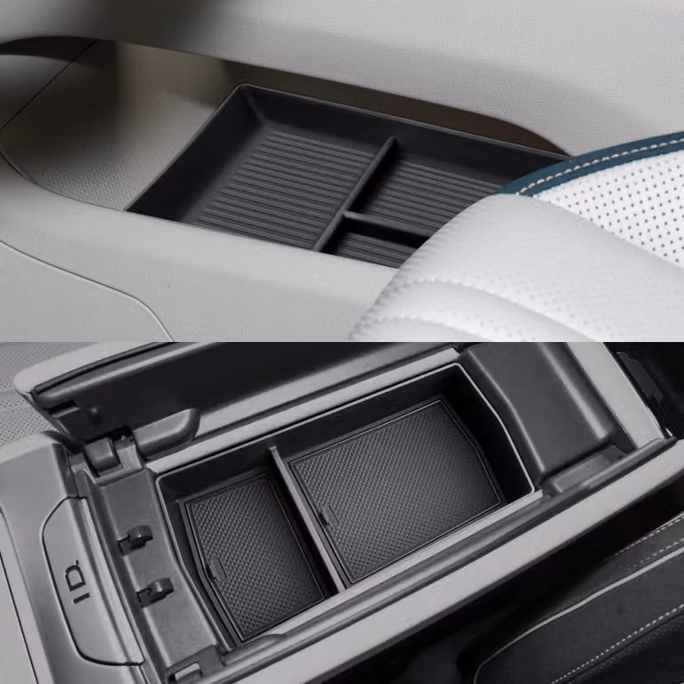 Omgoods - Organizer per consolle centrale e contenitore portaoggetti per auto, set da 2