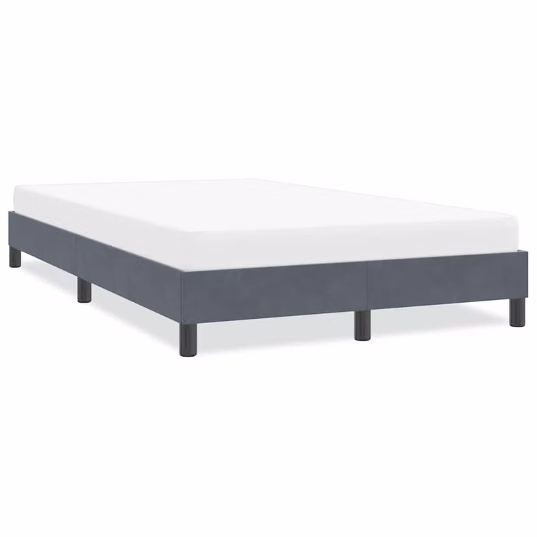 vidaXL Giroletto senza Materasso in Velluto Grigio con Doghe in Legno L/P/H: 120 x 213 x 25 cm