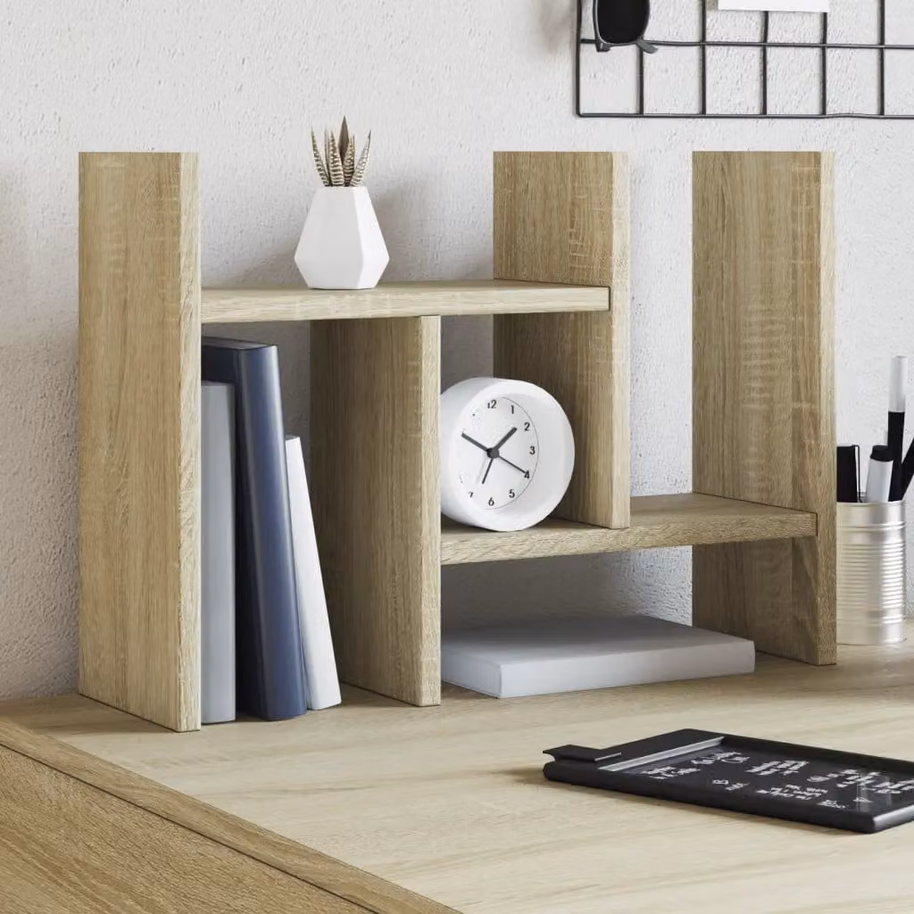 Organizzatore da scrivania multi scomparto vidaXL in legno color rovere sonoma L: 34,5 cm, P: 15,5 cm, H: 35,5 cm