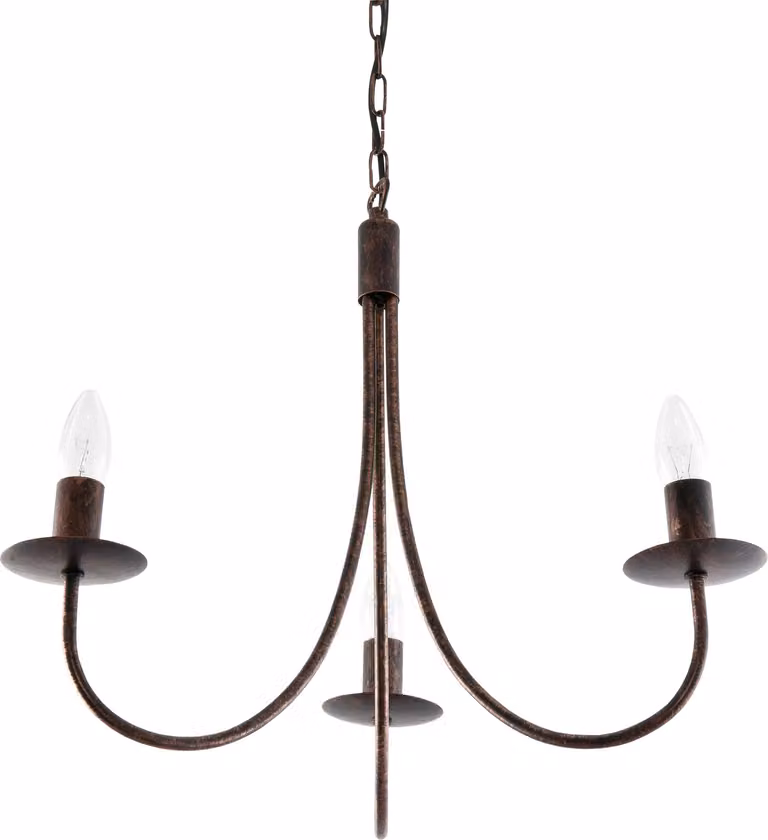 Lampada a sospensione tradizionale, portacandele, nero, oro antico, LUMEN OLD 712