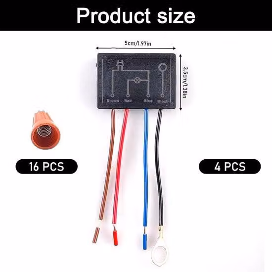 Set da 4 pezzi con interruttore touch e dimmer LED per lampada da tavolo, 230 V, dimmer touch a 4 vie con sensore, modulo dimmer touch per LED dimmerabili, set di interruttori per lampade con cavo