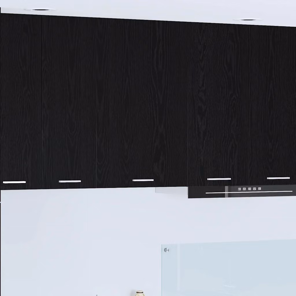 vidaXL Armadio pensile da cucina moderno in MDF con ante a battente, Nero e Bianco, L 50 cm x P 31 cm x H 80 cm