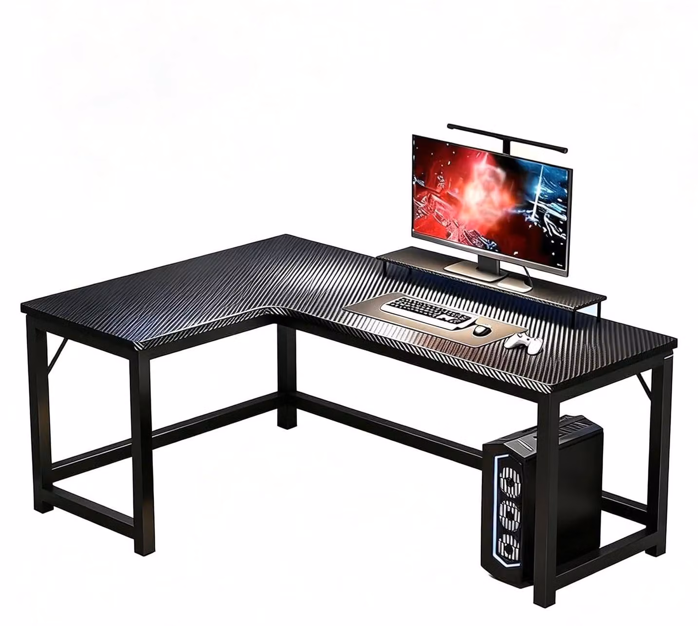 Scrivania a forma di L - 120x100 cm con sistema di gestione dei cavi