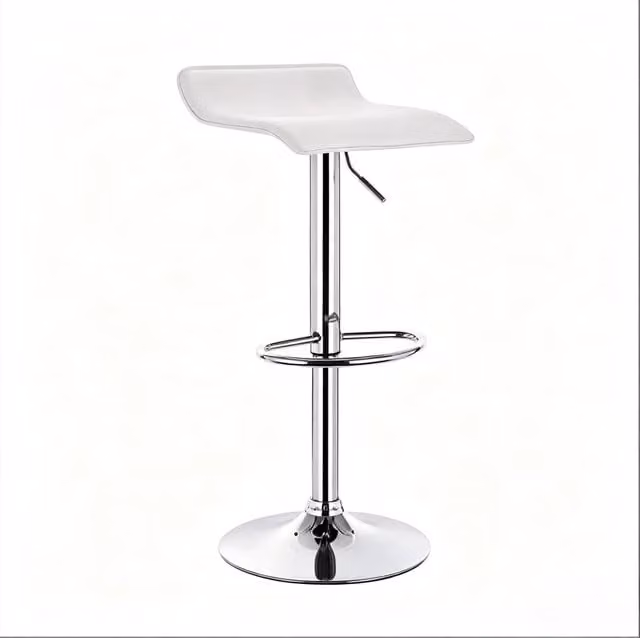 Sgabello da bar girevole 62-84 cm bianco in similpelle e metallo regolabile