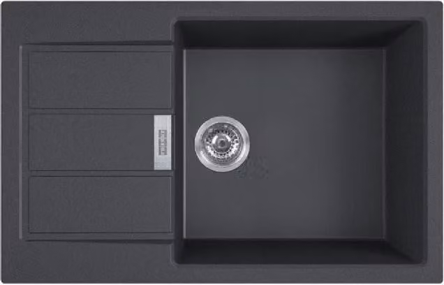 Franke Sirius 2.0 - Lavello in tectonite S2D 611-78 XL, 780x500 mm, nero 143.0617.613