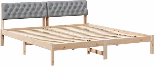 Letto matrimoniale | Letto per adulti | Struttura del Letto Marrone e grigio chiaro 180 x 200 cm