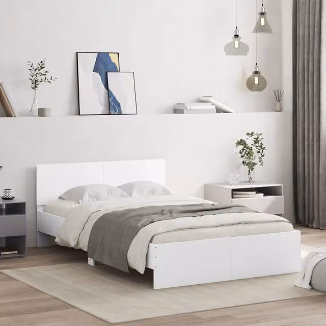 Letto con testiera bianco moderno vidaXL L/P: 120 x 200 cm – 1
