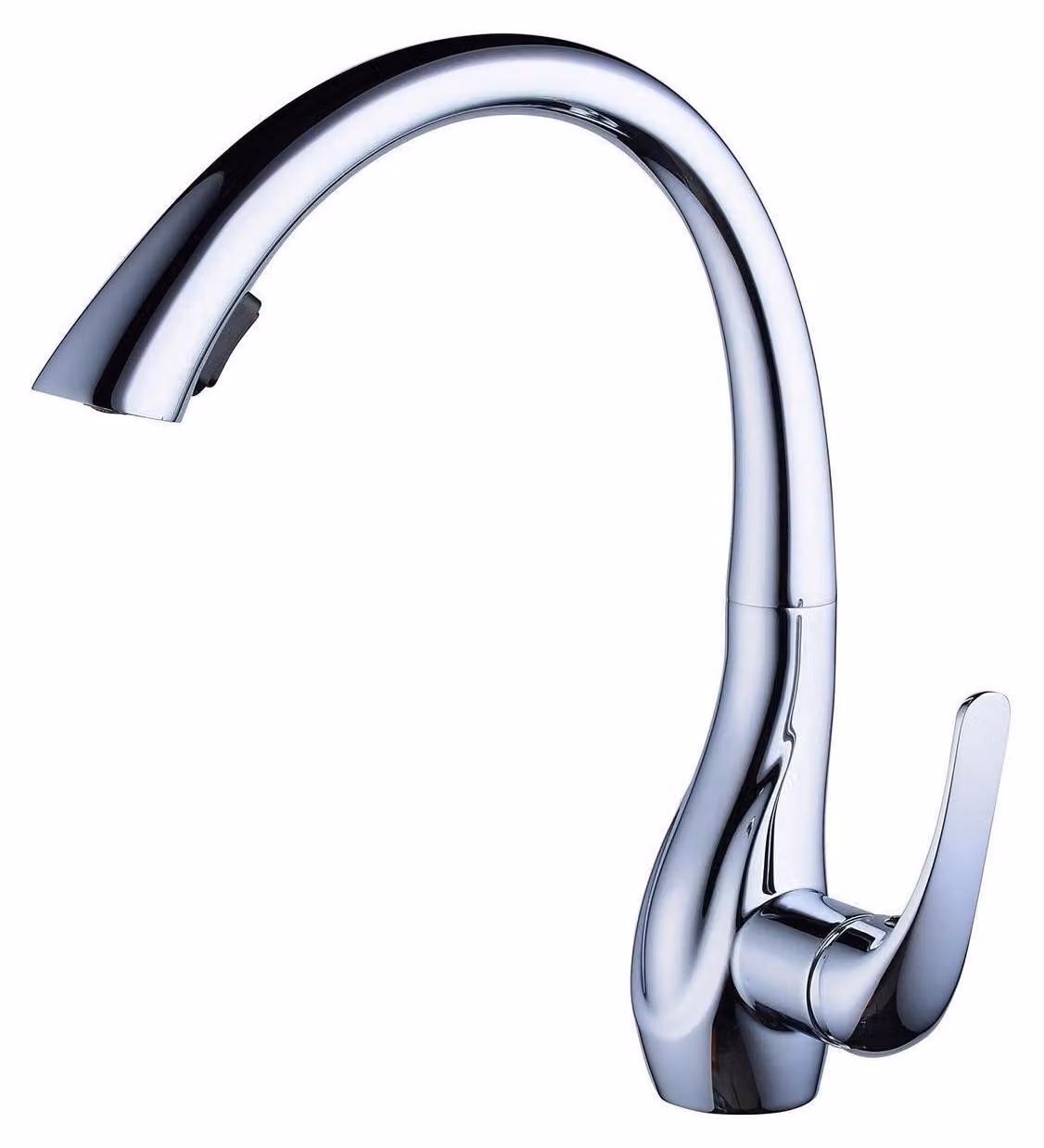 Miscelatore da cucina con doccetta estraibile, girevole a 360°, in ottone cromato, altezza 13,8 pollici