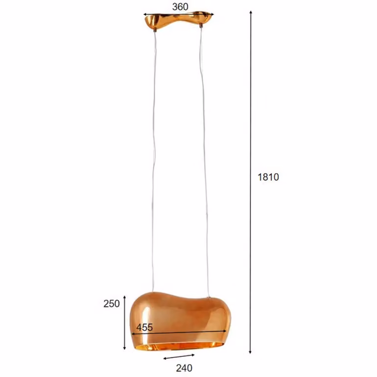 KARE Lampada a sospensione in vetro Cloud, dimmerabile, Rame, Soggiorno / Sala da pranzo, Plastica, Moderno, Lampada a sospensione
