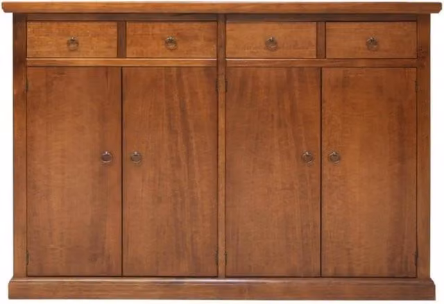 Madia credenza in legno di pino stile arte povera marrone Mobili 2G L: 160 cm, P: 35 cm, H: 110 cm