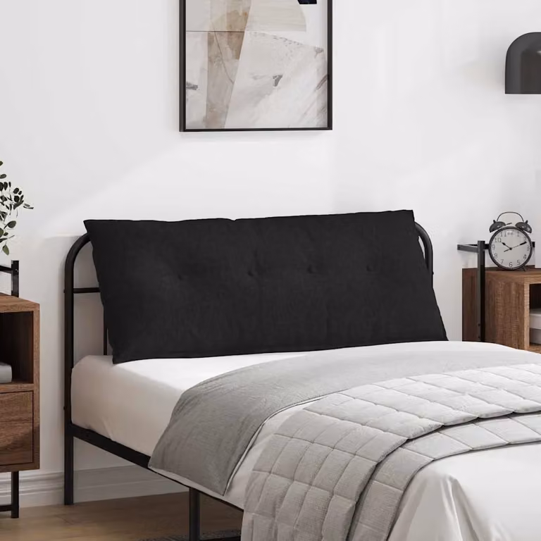 Cuscino per schiena ergonomico vidaXL nero con rivestimento rimovibile in poliestere L 120 x P 19 x H 50 cm