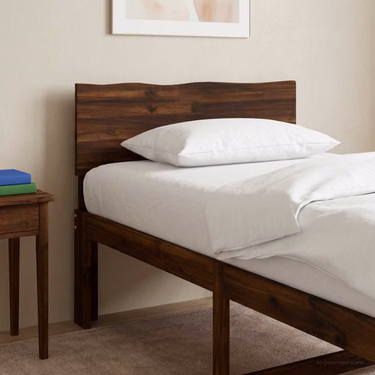 Testiera per letto con bordo vivo vidaXL ROSTOCK in legno di acacia marrone scuro 80x200 cm