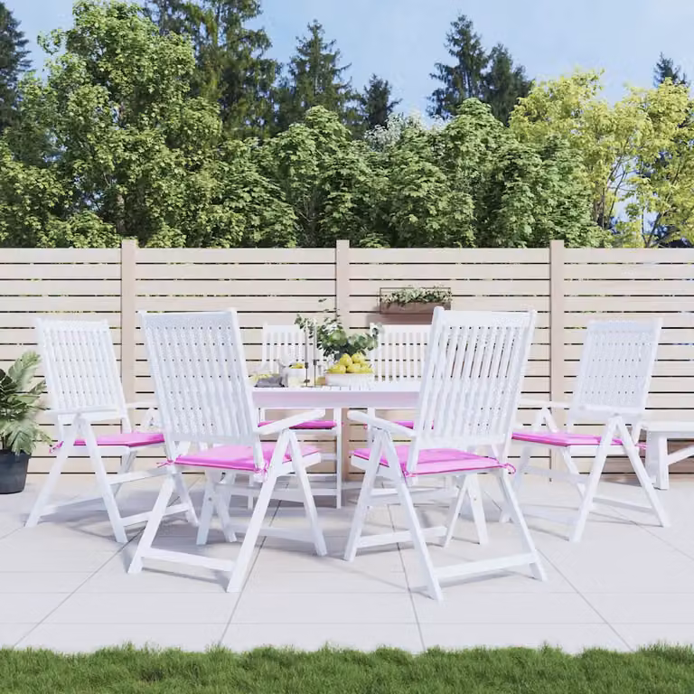 Set di 6 cuscini per sedia vidaXL in tessuto rosa, traspiranti e idrorepellenti, L/P/H: 50 x 50 x 3 cm