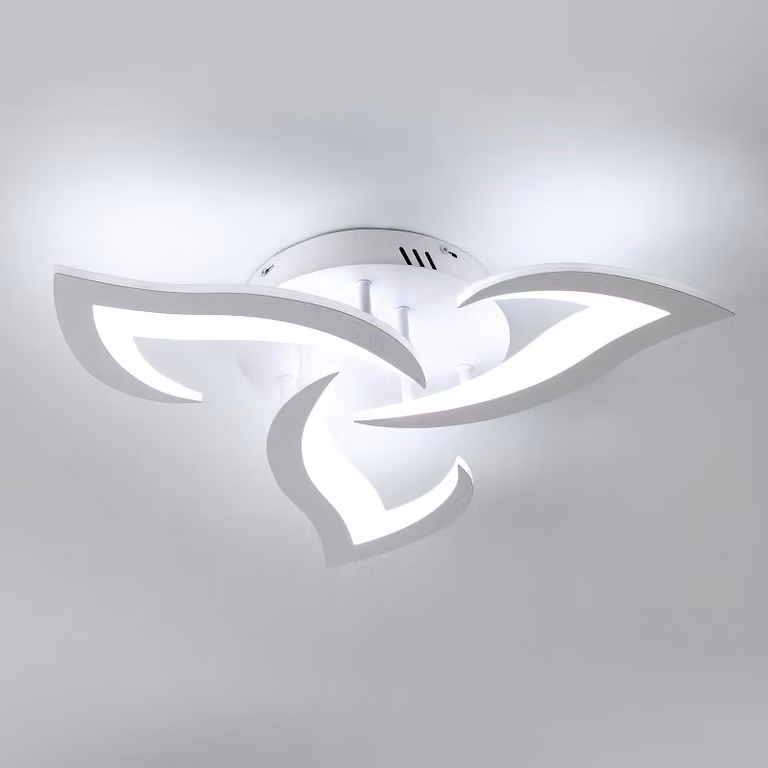 Lampada da soffitto LED moderna, 36W, design creativo, colore bianco, 6500K (bianco freddo) – dimensioni: 3 luci
