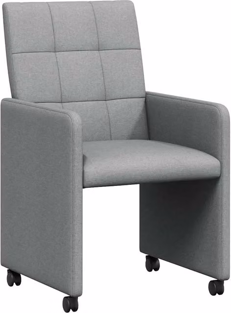 Sedie da Pranzo con Ruote 2 pz | Sedie da cucina Grigio chiaro 58 x 65 x 94 cm