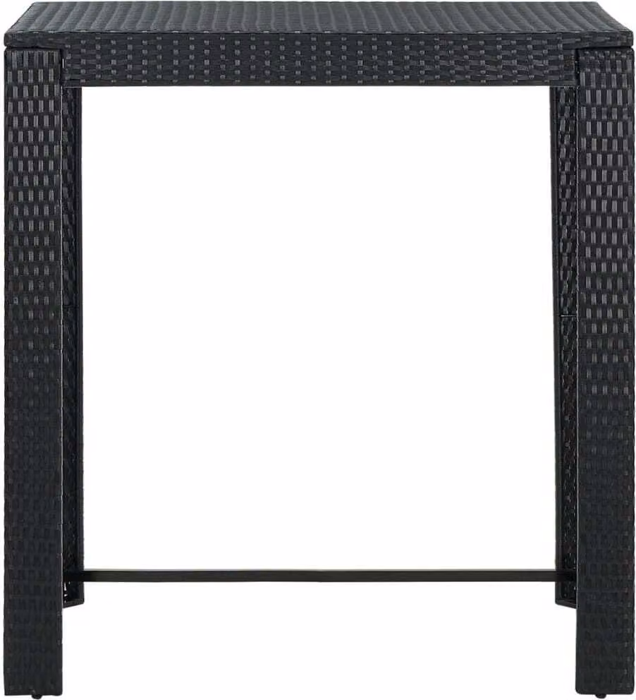 Tavolo da Bar da Giardino Nero 100x60,5x110,5 cm Polyrattan