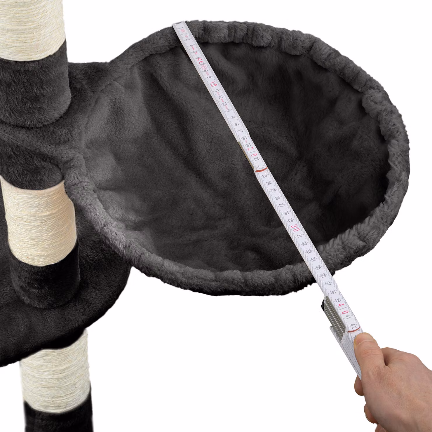 Tiragraffi per gatti Nelly TecTake GmbH nero/bianco/grigio con corda in sisal e accessori integrati