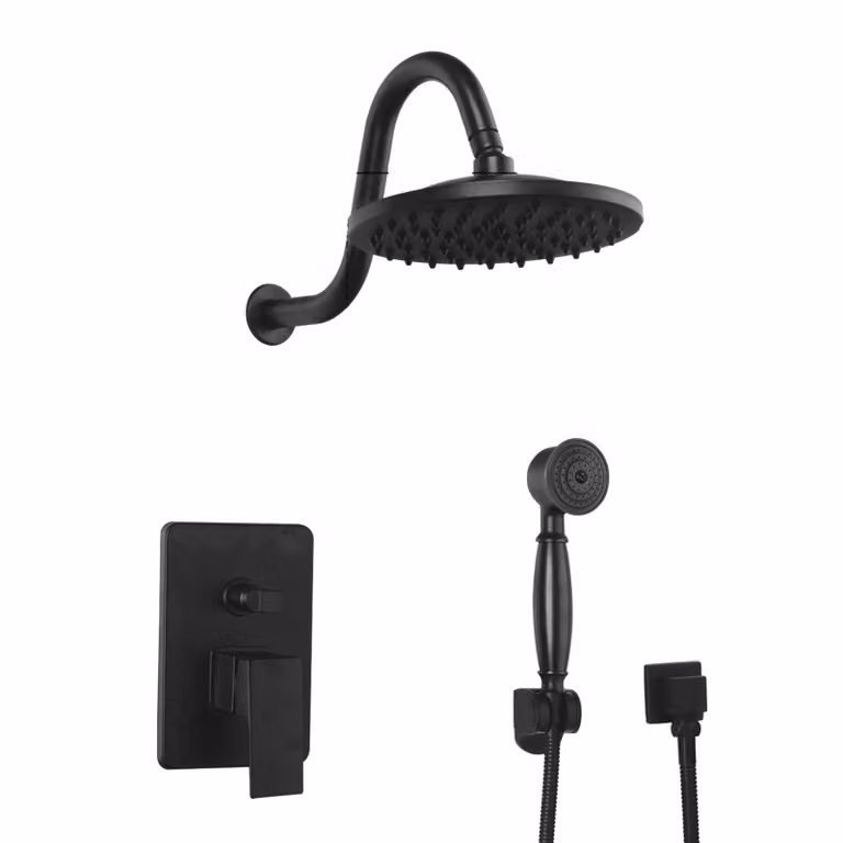 BATTERIA doccia KRAN retro nero LAUFERI installazione a scomparsa DOREA