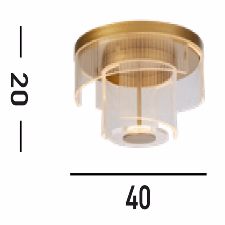 Searchlight Plafoniera soffitto Deco, dimmerabile, Ottone / Oro, Soggiorno / Sala da pranzo, Metallo, Plafoniera