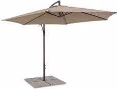 Ombrellone NIZZA in acciaio Antracite e Beige con palo centrale, diametro 300 cm