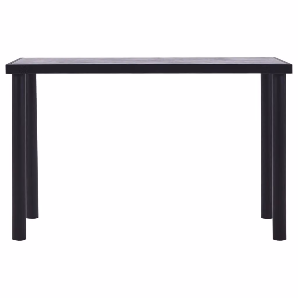 vidaXL Tavolo da pranzo nero e grigio cemento 120 x 60 x 75 cm MDF