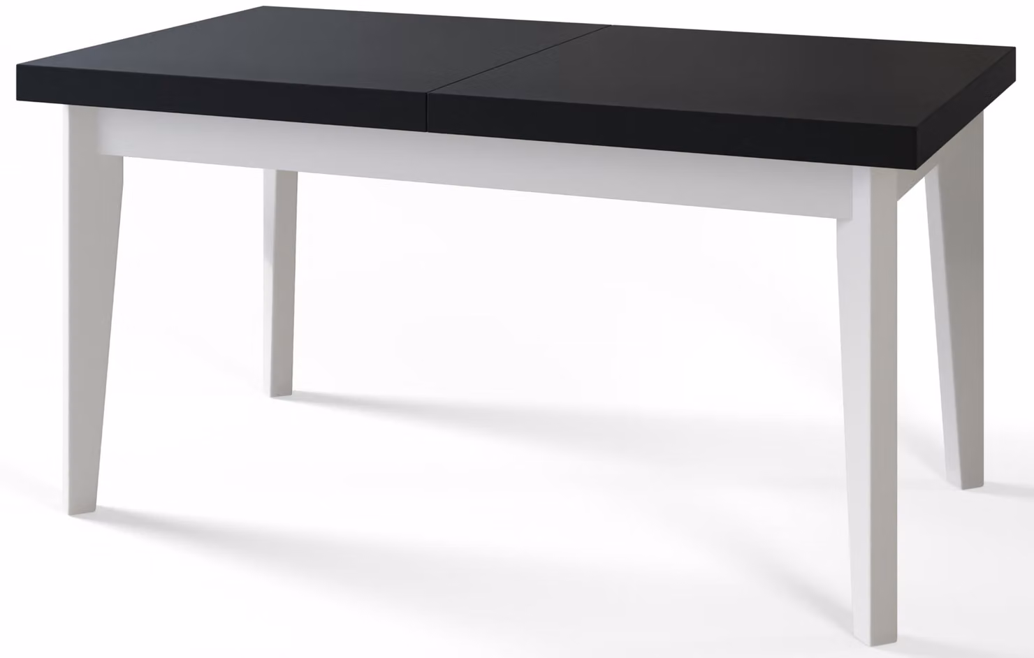 Alpi Moebel, Tavolo da Pranzo Skandi, Tavolo da Cucina Allungabile, Dimensioni: 140-180x80x78 cm, Gambe in Legno Bianche, Nero