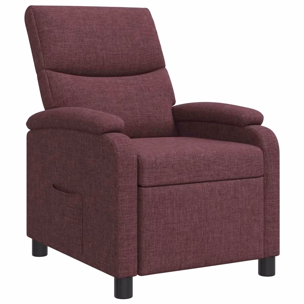 Poltrona reclinabile relax in tessuto viola con braccioli e design moderno – 2