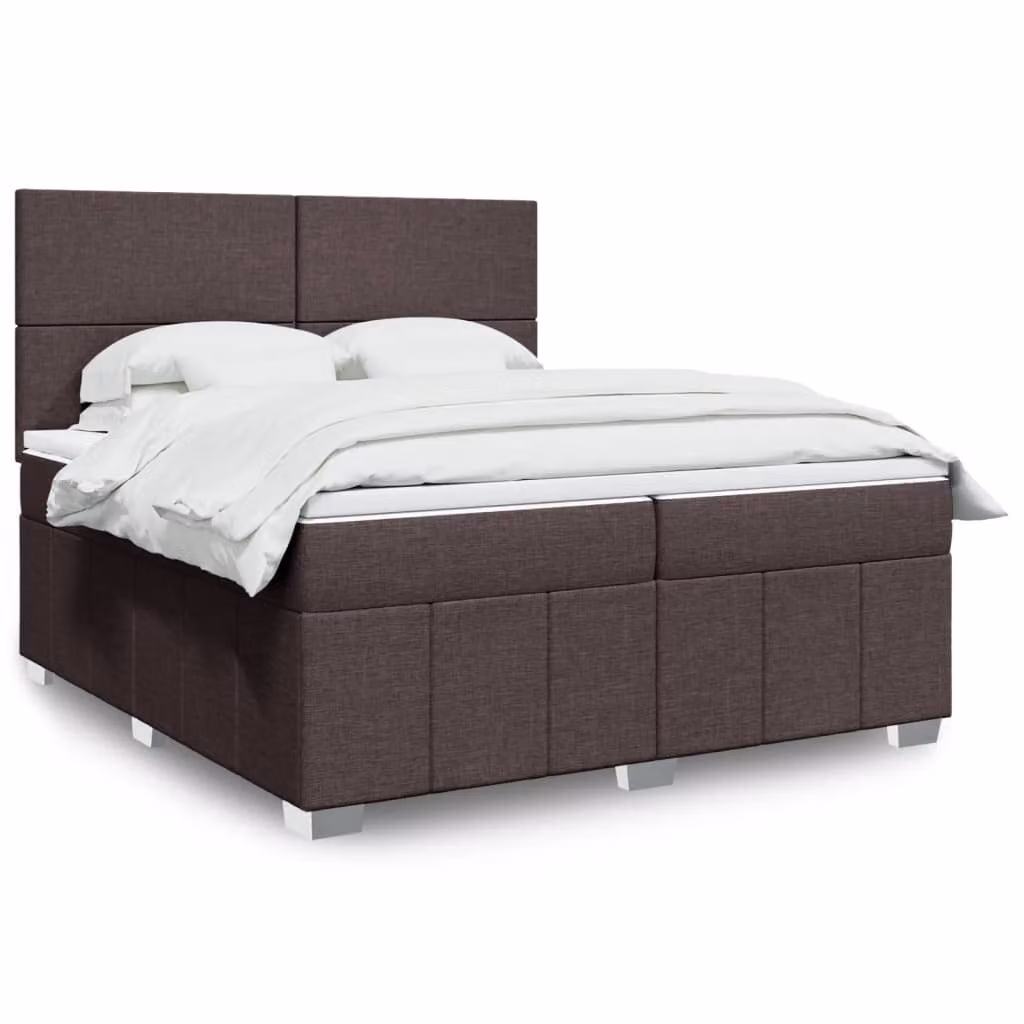 Maison Exclusive - Giroletto a Molle con Materasso Marrone Scuro 200x200cm Tessuto