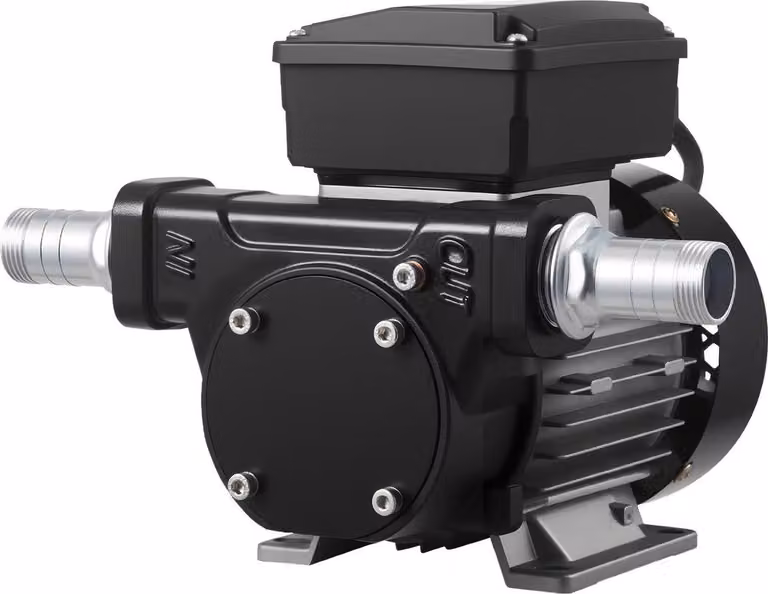 Pompa di trasferimento carburante 230 V, 16 GPM 60 L/min, pompa elettrica CA per trasferimento olio per diesel, cherosene e biodiesel, con pistola automatica e 2 tubi flessibili, sollevamento massimo 45 ft/13,7 m, per veicoli e cantieri edili