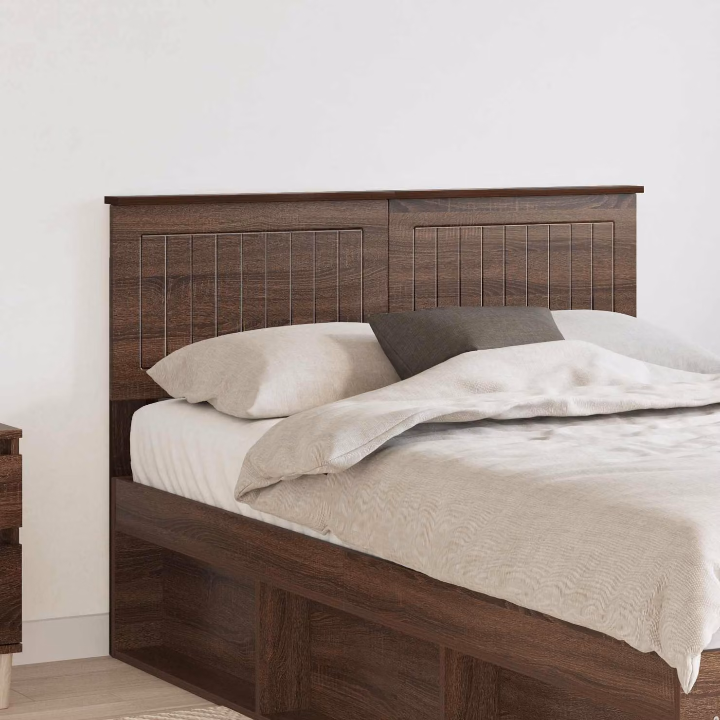 Testiera per letto moderna vidaXL in legno ingegnerizzato color rovere marrone opaco