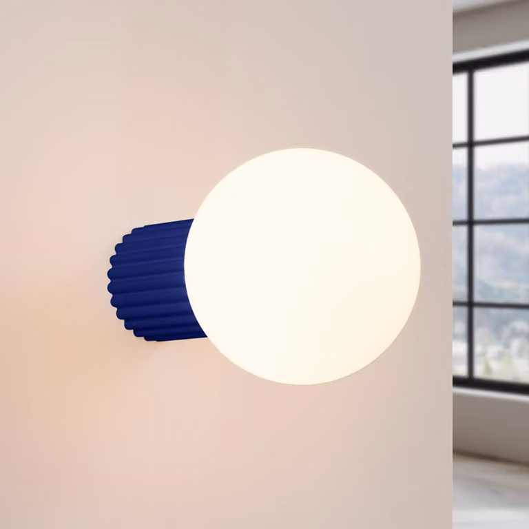 Applique da parete ORBI SOLLUX LIGHTING, dimmerabile, Blu, Bagno, Alluminio, Applique