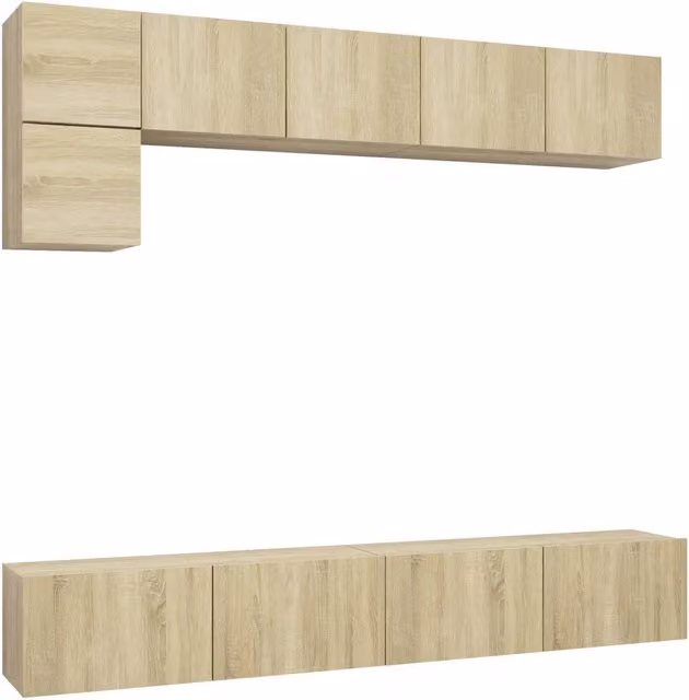 Set di Mobili TV 5 pz | Armadietto TV | Mobile Porta TV Rovere Sonoma in Legno Multistrato