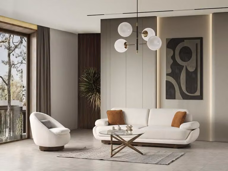 Wohnzimmer Set 3+1 Sitzer Textil Design Polstermöbel Einrichtung Sofa Set