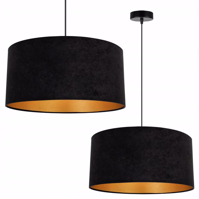 Lampada a sospensione Lampadario in velluto dorato Paralume