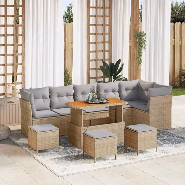 Set Divano da Giardino 10 pz 6-Numero di posti 3363462