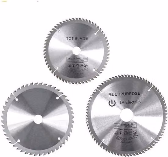 Disco per Sega Circolare a Coda di Seghe per Legno, Plastica e Acrilico con Denti in Carburo TCT, Argento, 160-185 mm, 24-80 Denti