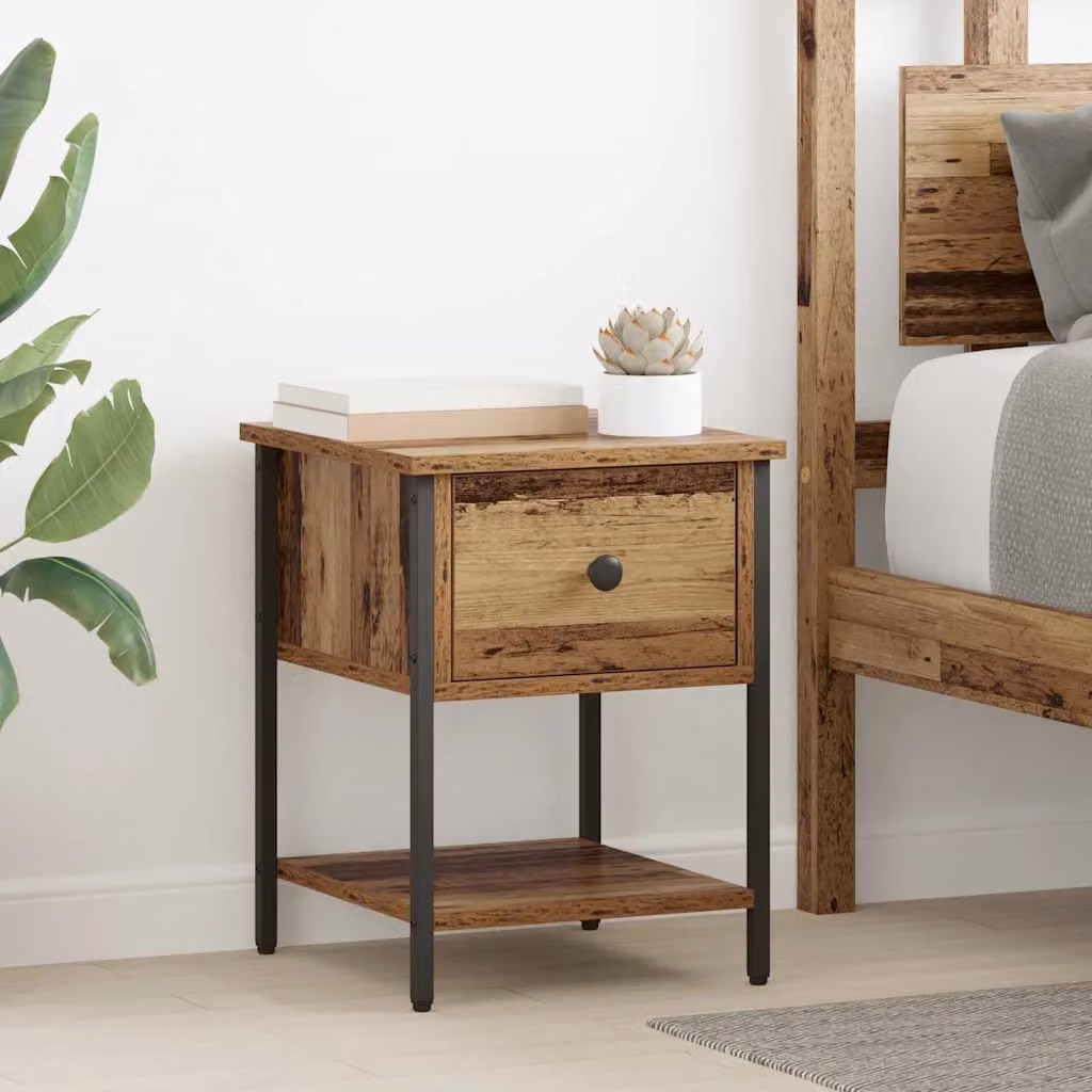Set di 2 comodini vidaXL in legno vecchio marrone L/P/H: 34 x 35,5 x 45 cm