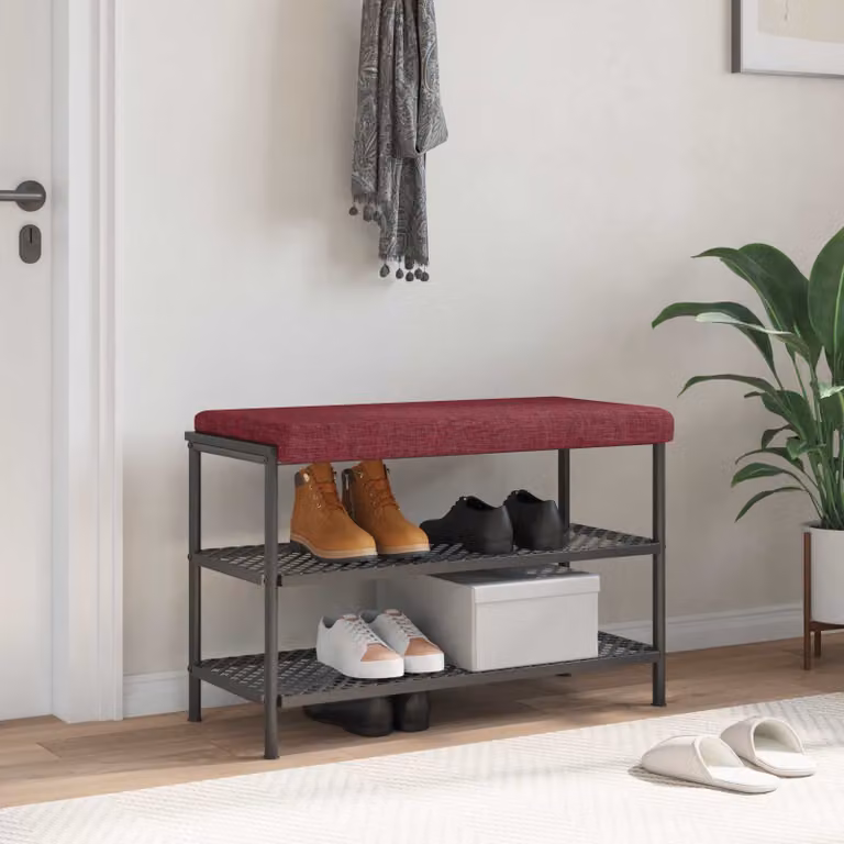 Cuscino per panchina vidaXL in tessuto rosso, forma rettangolare con antiscivolo, L/P/H: 80 x 38 x 35 cm