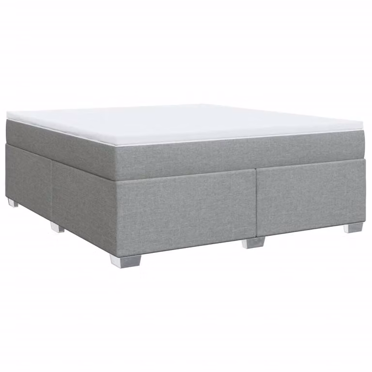 Giroletto a Molle con Materasso Grigio Chiaro180x200 cm Tessuto