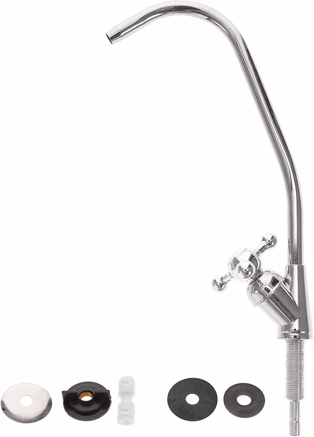 Rubinetto per acqua potabile in acciaio inossidabile, con sistema a rotazione, azionabile con una sola mano, adatto per la cucina e per l'uso in campeggio