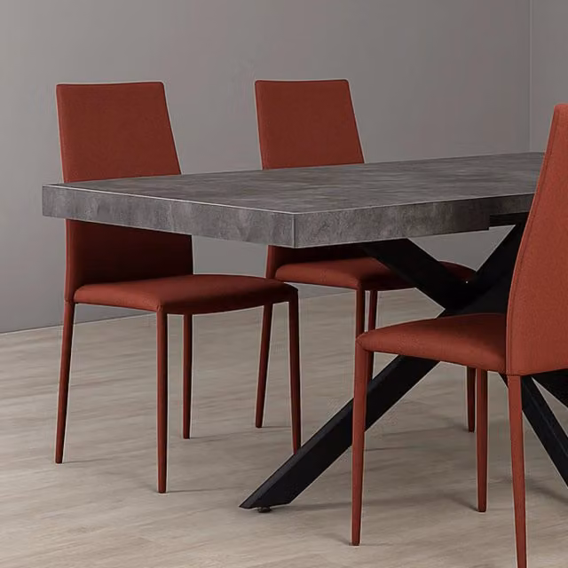 SET 6 SEDIA FELTRA IMPILABILE TESSUTO BORDEAUX