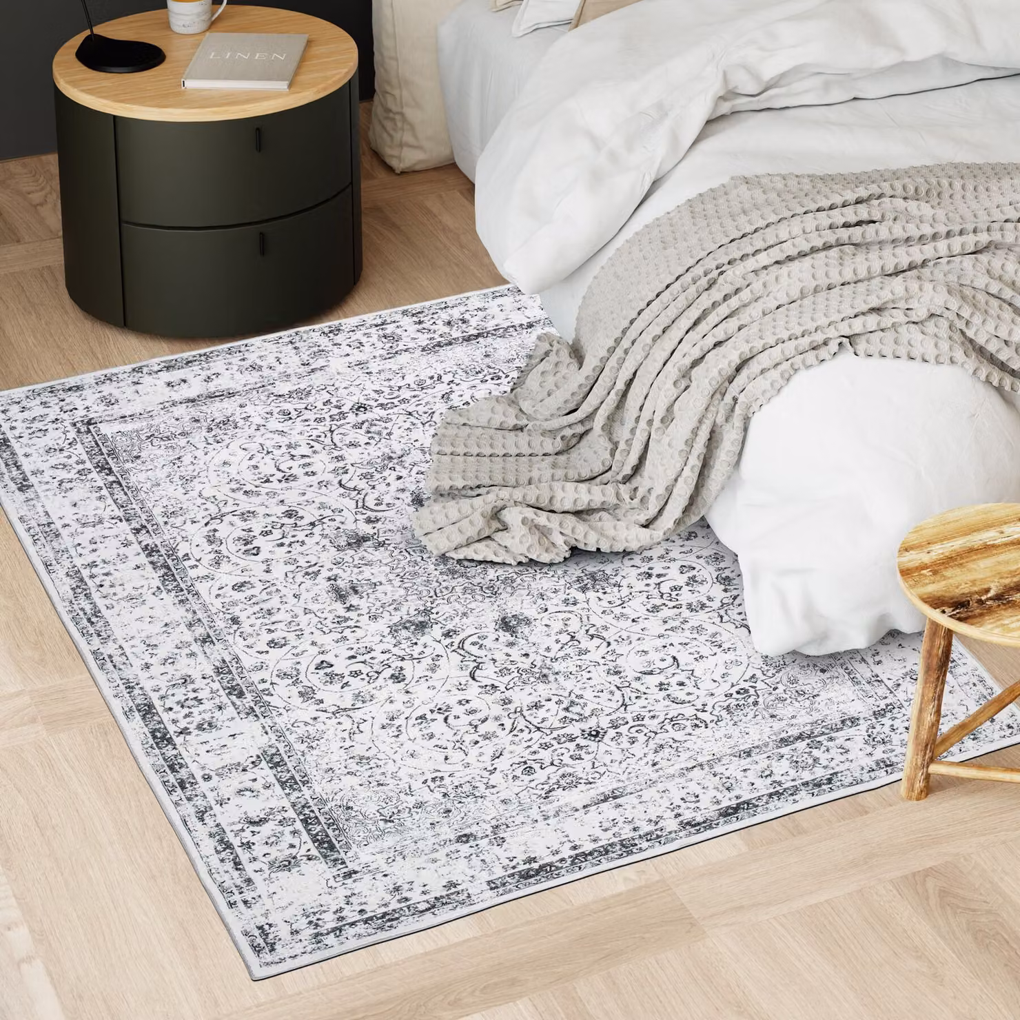 Tappeto design vintage Aliya tectake stile orientale in poliestere grigio L: 120 cm x P: 170 cm – 2