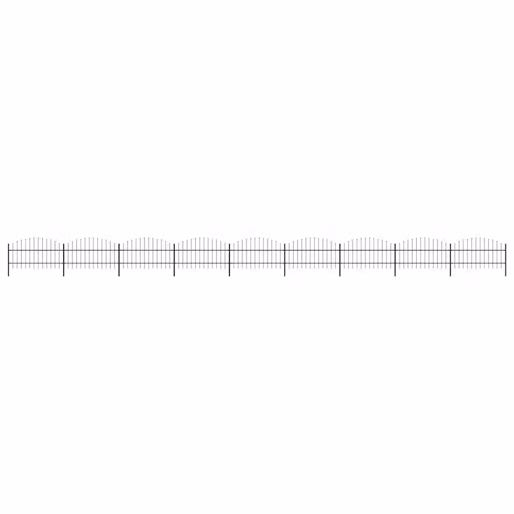 Recinzione da giardino con punta a lancia vidaXL in acciaio nero 1506 x 100 cm