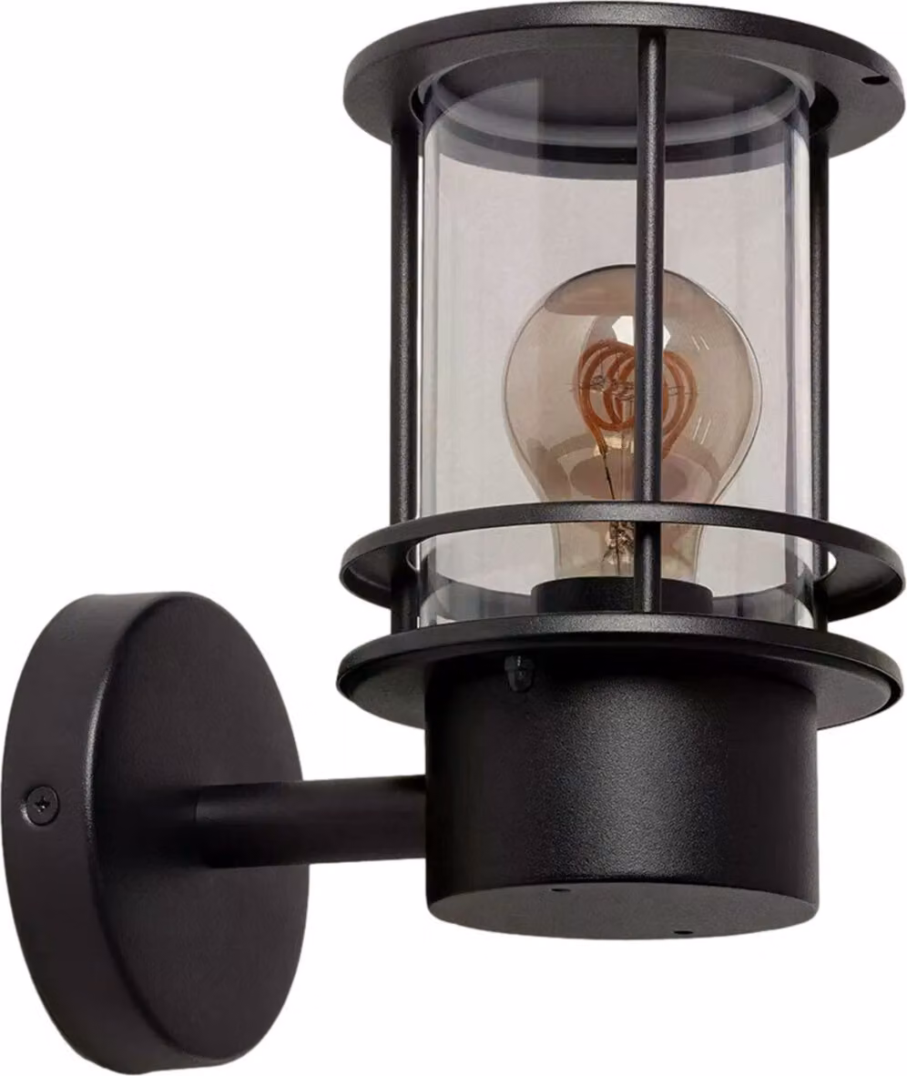 Applique da esterno nero in stile industriale IP44 Abruzzo Lorenzo E27