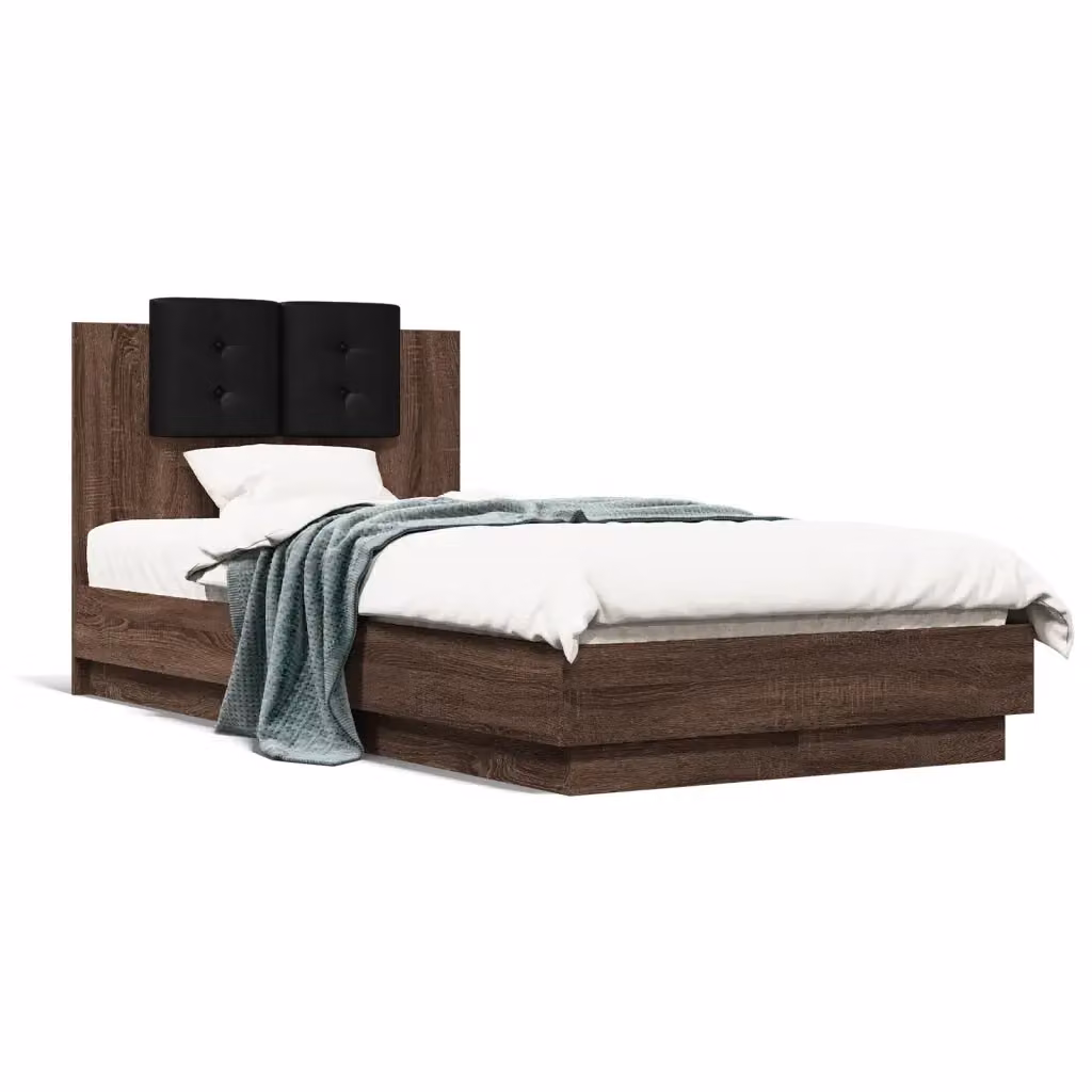 vidaXL Giroletto con Testiera in Legno Rovere Marrone, L/P/H: 90 x 190 cm – 2