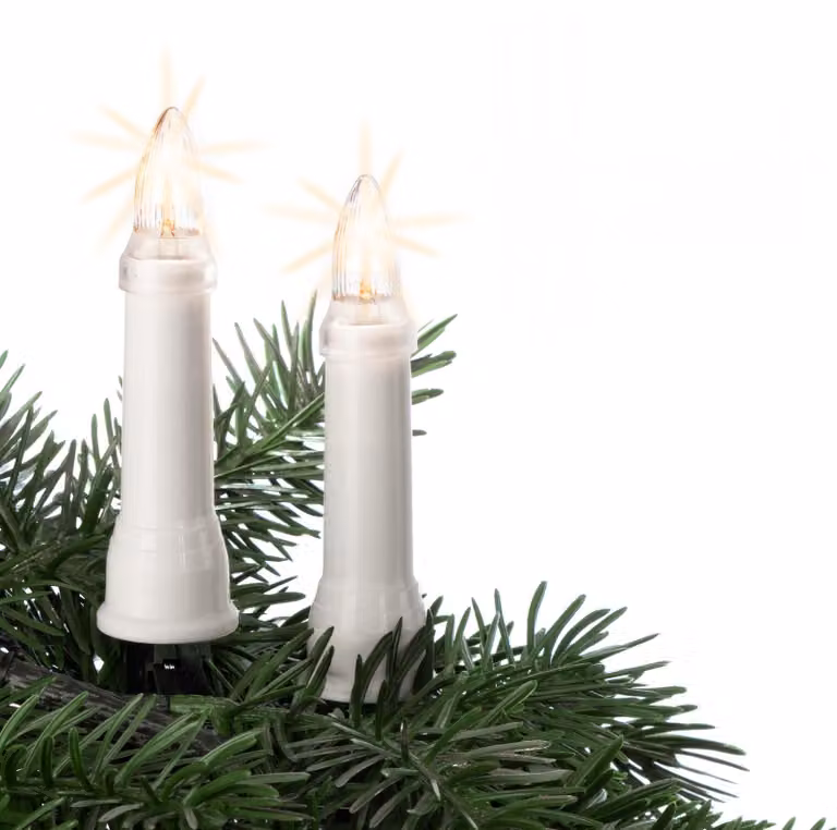 Catena luminosa a LED da 30 luci, adatta per l'esterno, luce bianco caldo, lunghezza 13,5 metri, con clip
