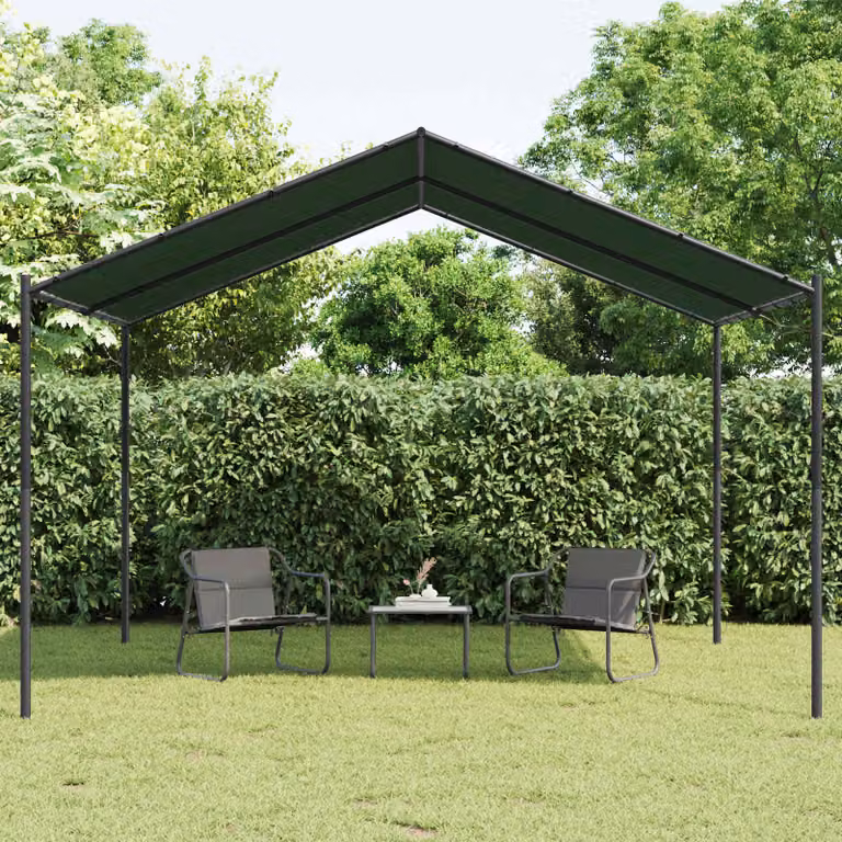 Gazebo moderno vidaXL in poliestere e acciaio, L/P/H: 400 x 400 x 260 cm, disponibile in beige, grigio e verde