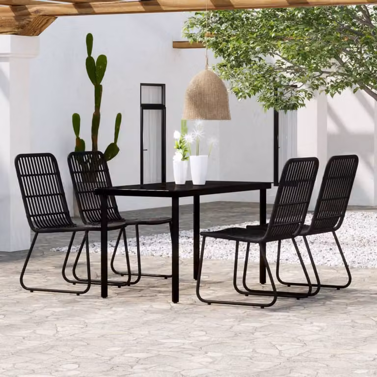 Maison Exclusive - Set da Pranzo da Giardino 5 pz Nero