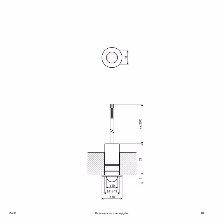 EVN LD5102 spot incasso 12V IP68 0,3W 830, lente, Alluminio / Grigio / Zincato, Soggiorno / Sala da pranzo, Acciaio Inox, Moderno