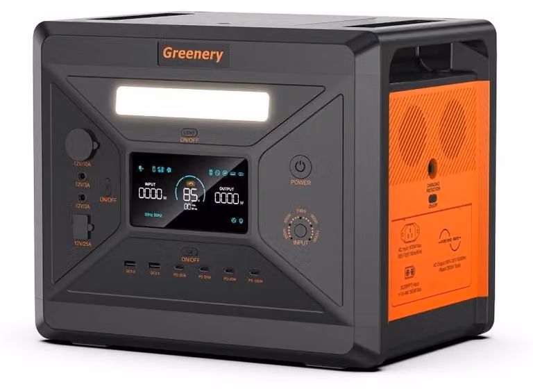 Generatore solare portatile - Alimentazione di emergenza - Fonte di energia per il campeggio - 2500W - Batteria da 2304Wh